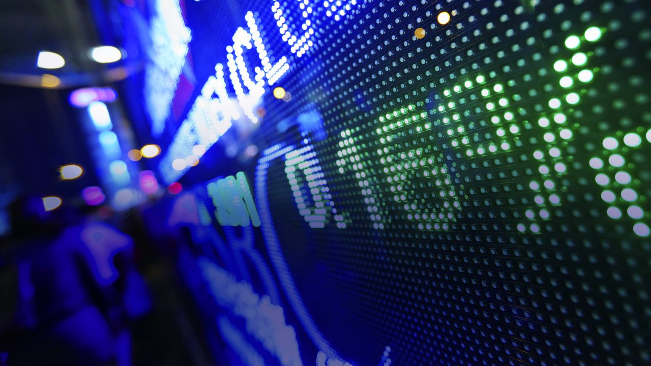 Dividends Stock market pricing display abstract stock photo