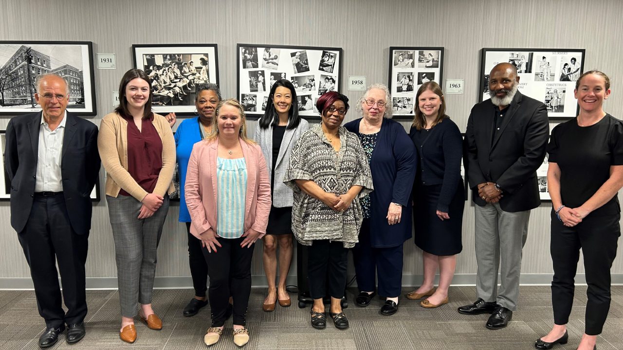 Susan Clear (far right) in New Jersey with team members from Social Finance and training provider Hudson County Community College.