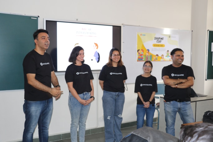 Macquarie employees volunteering at the Bosconet Delhi Okhla Institute during Foundation Week 2023